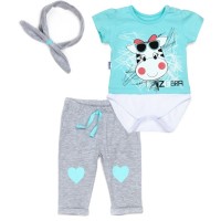 Боді дитяче Miniworld із зеброю (14628-68-mint)