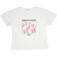 Футболка дитяча Breeze з квітами (21774-164G-cream)