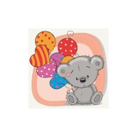 Картина по номерам ArtCraft Ведмежа з кульками 30х30 см (15538-AC)