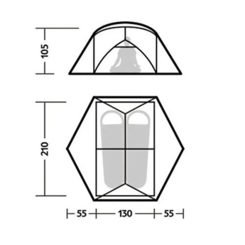 Намет Naturehike надлегкий двомісний Mongar CNK2550WS016, 15D, сiрий (6927595770504)