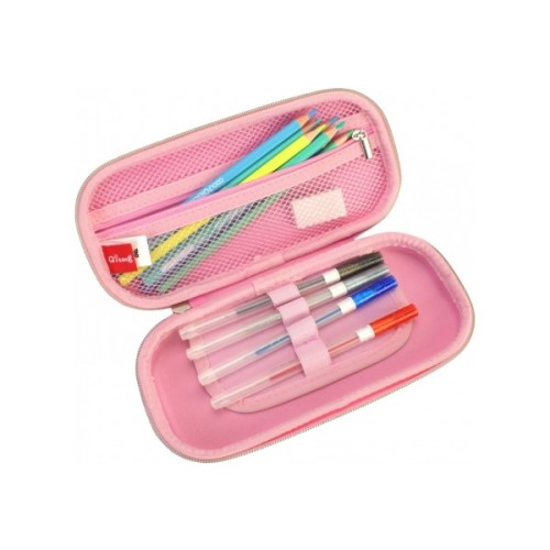 Пенал Cool For School блискучий 1 відділення з органайзером рожевий (QT-5780-Pink)