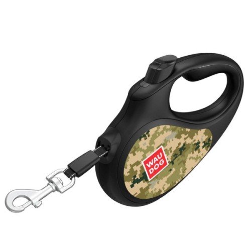 Повідець для собак WAUDOG R-leash Мілітарі світловідбиваюча стрічка M 5 м (382-4026)
