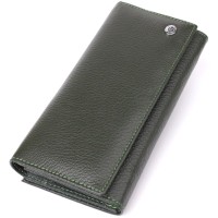Гаманець ST Leather З натуральної шкіри Зелений (23106)