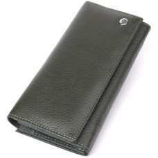 Гаманець ST Leather З натуральної шкіри Зелений (23106)
