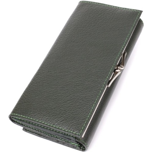 Гаманець ST Leather З натуральної шкіри Зелений (23106)
