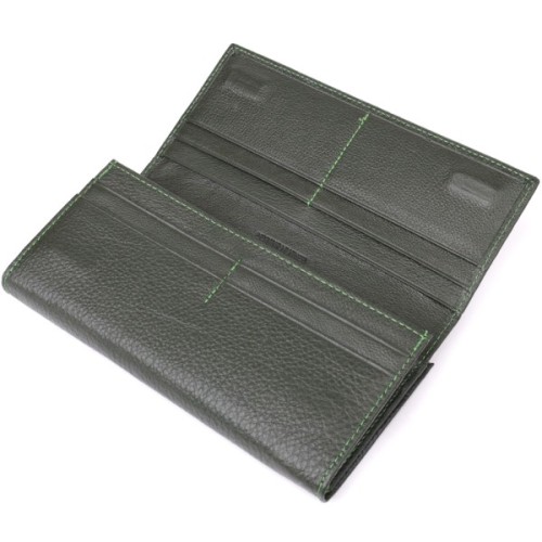 Гаманець ST Leather З натуральної шкіри Зелений (23106)