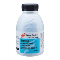 Тонер HP/Canon MPTCOL OS3 40г cyan (фасовка) Static Control (MPTCOL-40B-COS3-P)