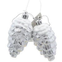 Ялинкова іграшка Chomik Шишки 9 см, 2 шт, срібні (5900779895386_2)