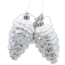 Ялинкова іграшка Chomik Шишки 9 см, 2 шт, срібні (5900779895386_2)