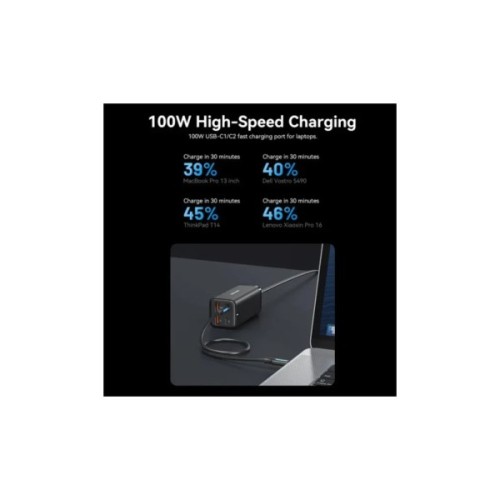 Зарядний пристрій Vention 4xUSB 100W (2xUSB-C+2xUSB-A) PD3.0/QC 3.0/GaN Black (FBSBG-EU)