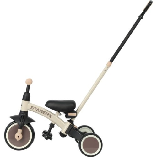 Дитячий велосипед QPlay Stager 3 в 1 з ручкою, біговел, Beige-Brown (T80STAGERBeigeBrown)