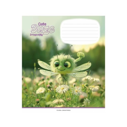 Зошит Школярик Cute bugs 12 аркушів клітинка (012-3462K)