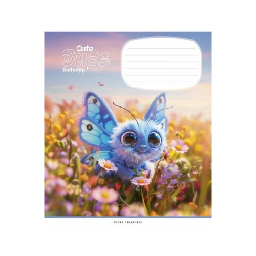 Зошит Школярик Cute bugs 12 аркушів клітинка (012-3462K)