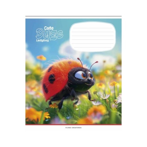 Зошит Школярик Cute bugs 12 аркушів клітинка (012-3462K)