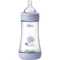 Пляшечка для годування Chicco Perfect 5 із силіконовою соскою 2+ місяців 240 мл Блакитна (20223.22.40)