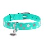 Нашийник для тварин WAUDOG Glamour з QR паспортом "Зірочка" M Ш 25 мм Д 38-49 см ментоловий (358713)