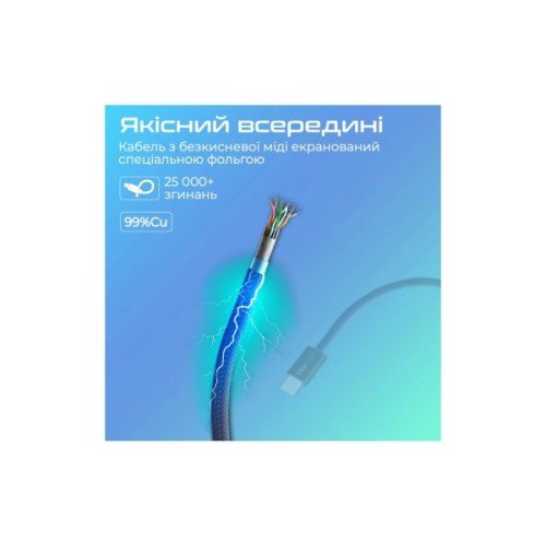Дата кабель USB-C to USB-C 1.2m Promate (ecoline-cc120.navy)
