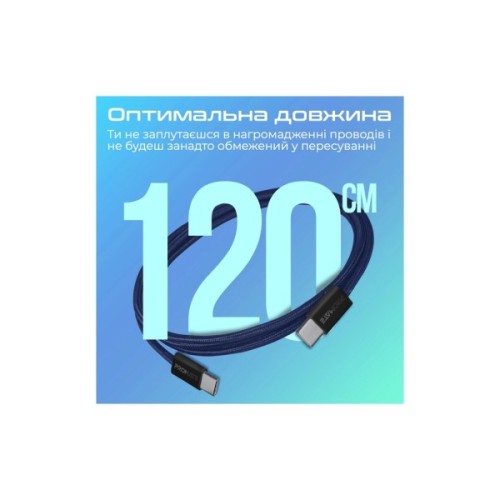 Дата кабель USB-C to USB-C 1.2m Promate (ecoline-cc120.navy)