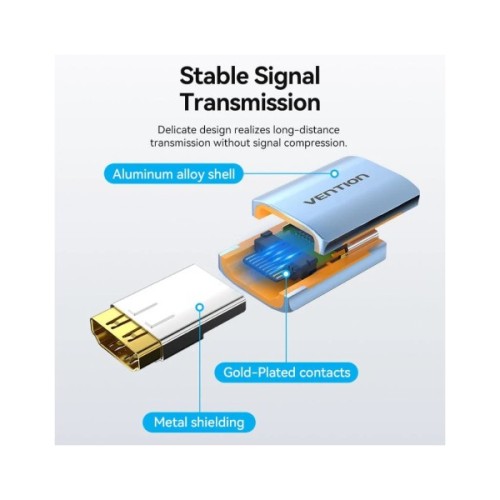 Перехідник HDMI F to HDMI F 8K Aluminum black Vention (AIUH0)