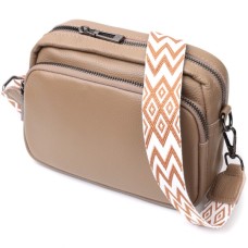 Сумка Vintage Жіноча крос-боді з натуральної шкіри Бежева (22293)