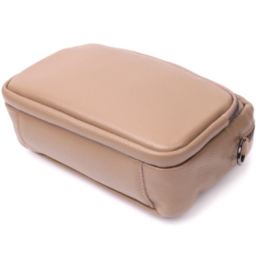 Сумка Vintage Жіноча крос-боді з натуральної шкіри Бежева (22293)