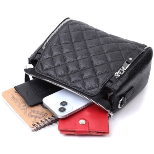 Сумка Vintage З натуральної шкіри Чорна (22667)