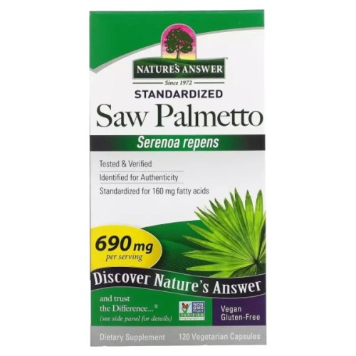 Трави Nature's Answer З Пальметто, 690 мг, Saw Palmetto, Standardized, 120 вегетаріанських до (NTA-16431)