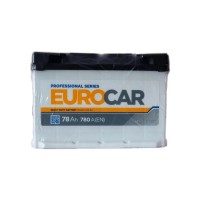 Акумулятор автомобільний EUROCAR 6СТ-78АЗ (0) (-/+) (L3) 780А 12V