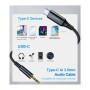 Кабель мультимедійний USB-C to 3.5mm M 1.0m black Choetech (AUX006)