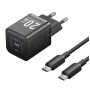 Зарядний пристрій Vention USB-C PD20W GaN black (FEPB0-EU)