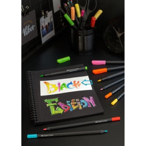 Фломастери Faber-Castell пензлики Black Edition, 20 кольорів (32356)