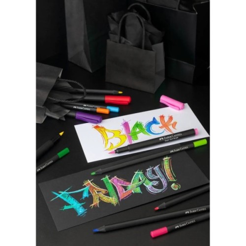 Фломастери Faber-Castell пензлики Black Edition, 20 кольорів (32356)