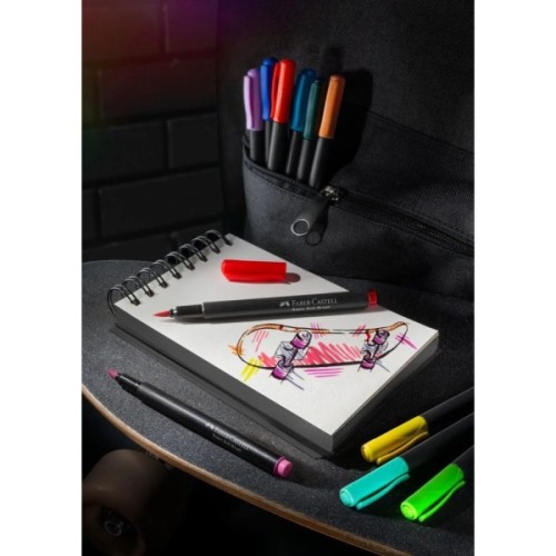 Фломастери Faber-Castell пензлики Black Edition, 20 кольорів (32356)