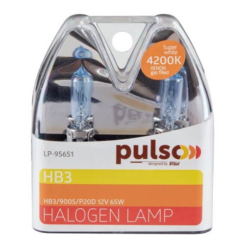 Автолампа PULSO HB3/9005/P20D 12v65w super white/plastic box (LP-95651)