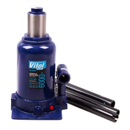 Домкрат Vitol DB-60002C/TF0602, телескопічний, гідравлічний, 6т, 2 циліндри, min 215мм, max 495мм (DB-60002C)