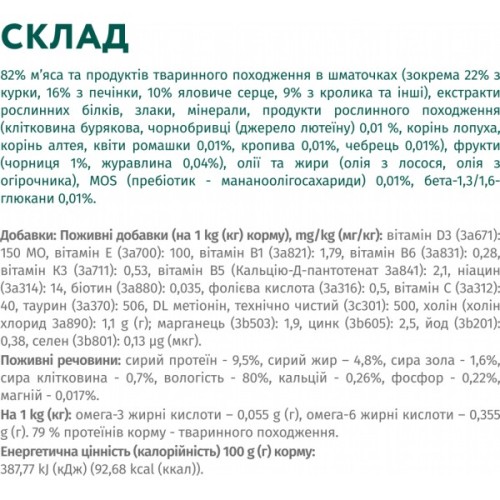 Вологий корм для собак Optimeal з кроликом та чорницею в соусі 100 г (4820215369855)