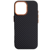 Чохол до мобільного телефона Armorstandart LikeCarbon2 SE MagCase Apple iPhone 17 Black Orange (ARM89160)
