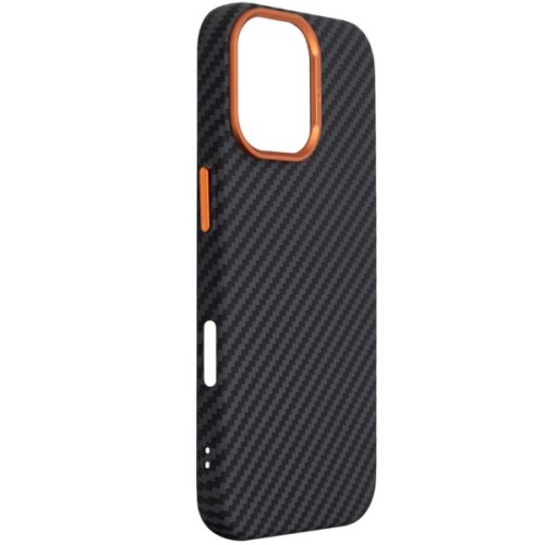 Чохол до мобільного телефона Armorstandart LikeCarbon2 SE MagCase Apple iPhone 17 Black Orange (ARM89160)