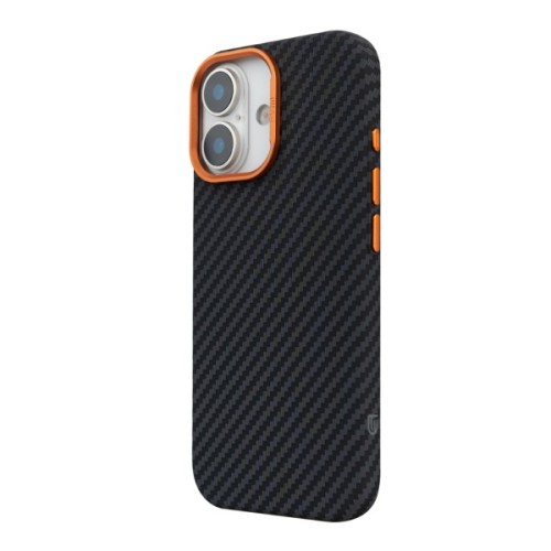 Чохол до мобільного телефона Armorstandart LikeCarbon2 SE MagCase Apple iPhone 17 Black Orange (ARM89160)