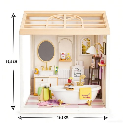 Конструктор Mini House румбокс серії Інтер'єр – Ванна кімната (світло) (8009)