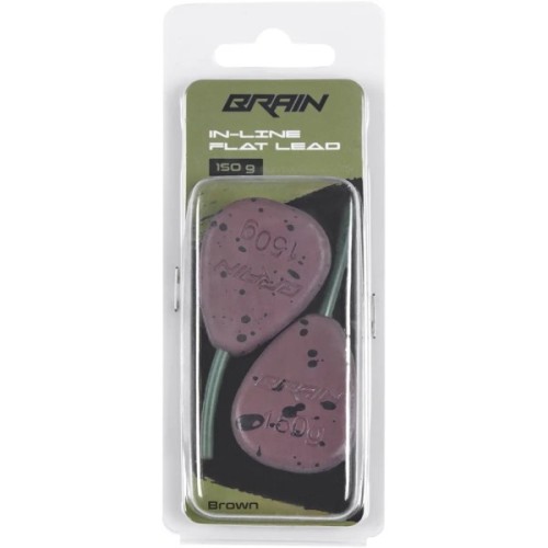 Грузило Brain In-Line Flat Lead 150g 2шт/уп Brown (1858.32.21)