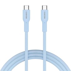 Дата кабель USB-C to USB-C 1.0m OnWire 60CL C-C 60W COLOR Braided 1m Light Blue Canyon (CND-CCAP60AB10LBL)