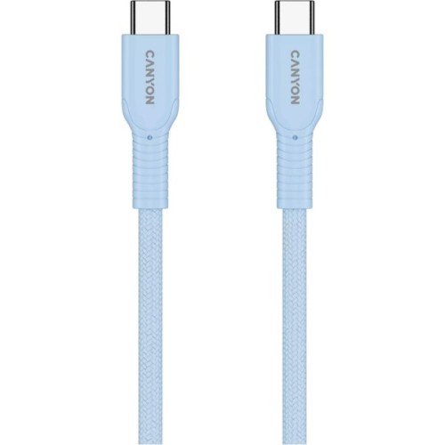 Дата кабель USB-C to USB-C 1.0m OnWire 60CL C-C 60W COLOR Braided 1m Light Blue Canyon (CND-CCAP60AB10LBL)