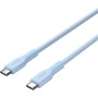 Дата кабель USB-C to USB-C 1.0m OnWire 60CL C-C 60W COLOR Braided 1m Light Blue Canyon (CND-CCAP60AB10LBL)