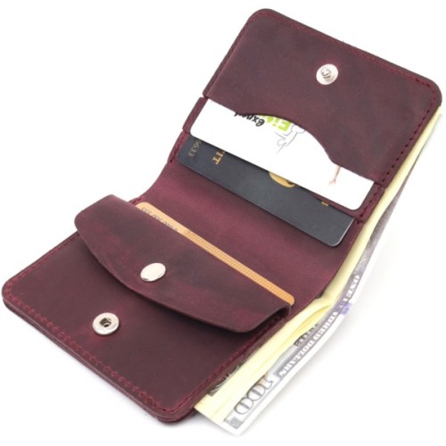 Портмоне Shvigel Шкіряне Бордове (16604)