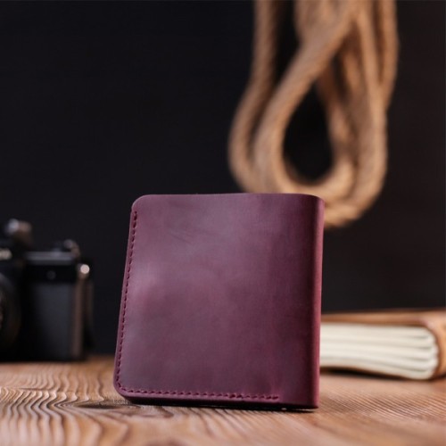 Портмоне Shvigel Шкіряне Бордове (16604)