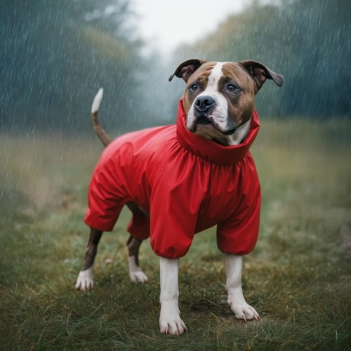 Дощовик для тварин WAUDOG Clothes водонепроникний L55 червоний (19913)