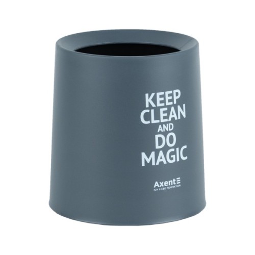 Кошик для паперів Axent Настільний контейнер для сміття, круглий, сірий (2131-03-A)