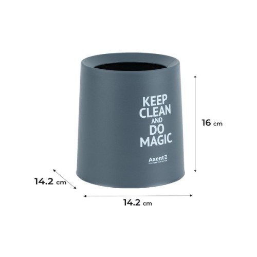 Кошик для паперів Axent Настільний контейнер для сміття, круглий, сірий (2131-03-A)