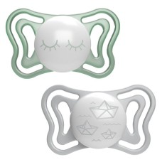 Пустушка Chicco Physio Light силіконова від 16 до 36 місяців люмінесцентна з футляром 2 шт (71039.41)